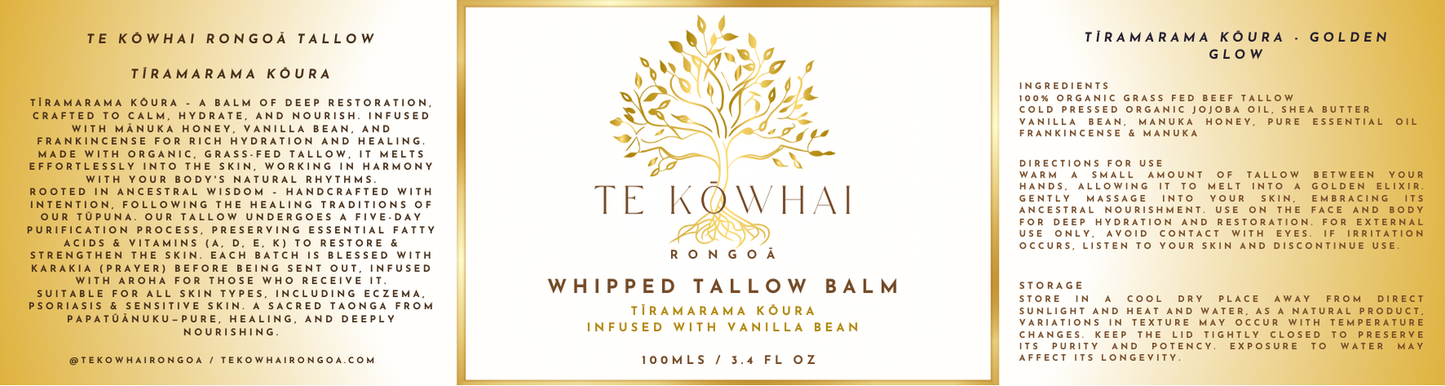 Vanilla bean & Manuka Honey Whipped Tallow Balm