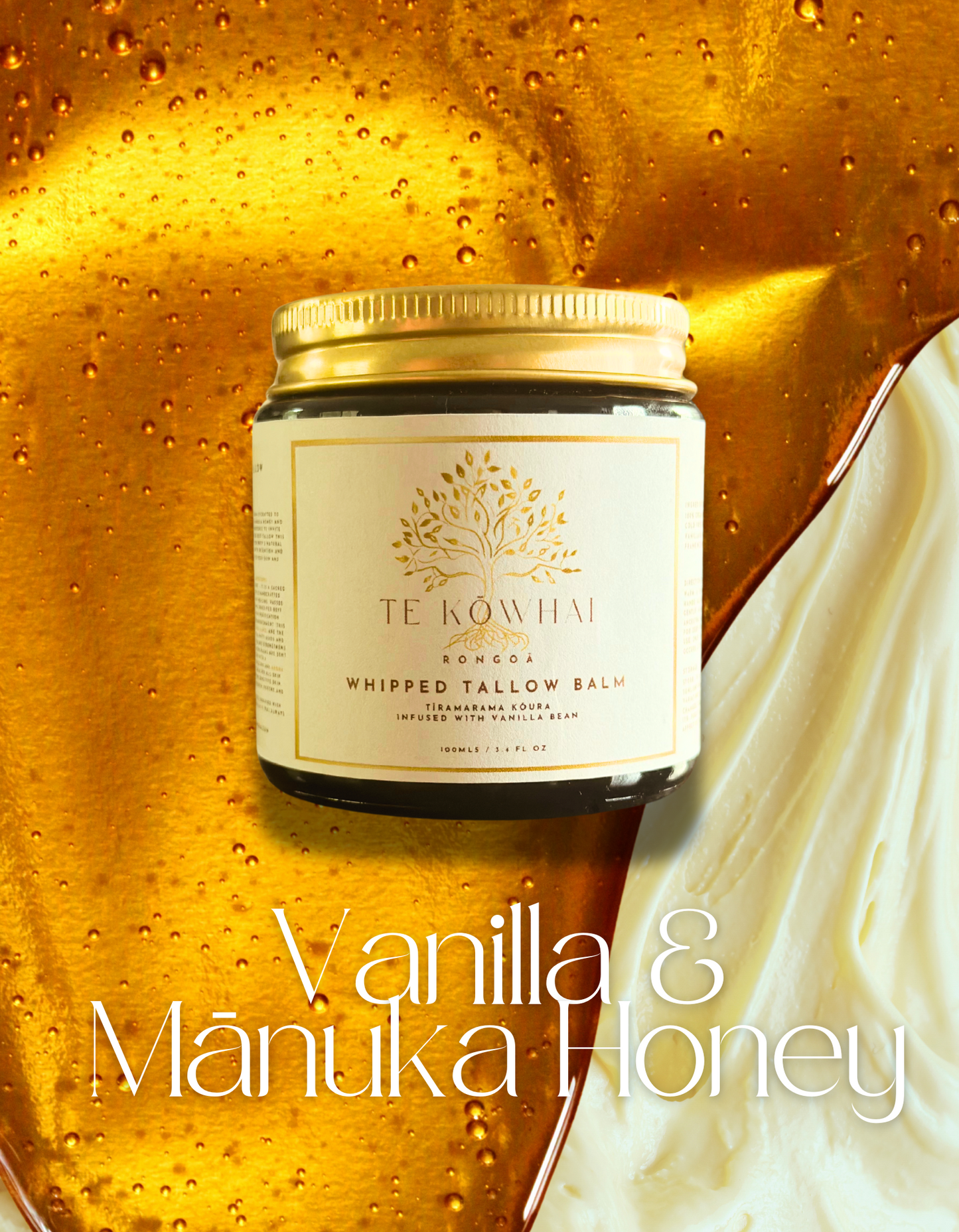 Vanilla bean & Manuka Honey Whipped Tallow Balm